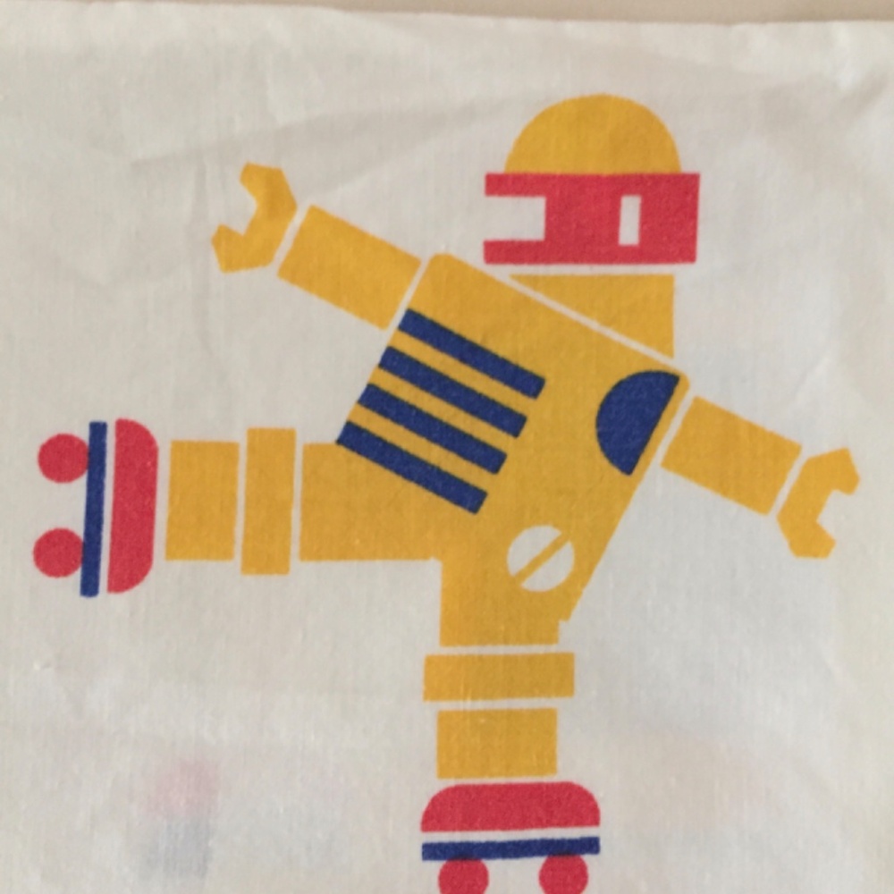 VINTAGE LINENS 80s PILLOW CASE Space Robots Transformers Astronauts Spaceships - Picture 9 of 11
